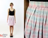 Vintage 1950s Pastel Madras Full Skirt / 50s Skirt / Madras Skirt: sm