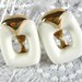 Vintage Lucite Earrings, MOD White Geometric Squares, Clip-ons, Designer MONET, 1950s 1960s Mad Men Jewelry