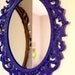 Vintage Imperial Purple Ornate Framed Wall Mirror in Glossy Purple Rococo Frame