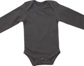 Organic Long Sleeve Baby Onesie - Black, Pink, Natural or Blue