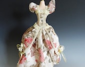 2013 Spring SALE Was 19.99/now12.99 vintage Victorian shabby princess dress jewelry holder/display with pearl/Lace/flower, 14" , Handmade