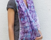 GOOD PRICE Mothers Day GIFT Purple blue galaxy stars summer silk scarf shibori tie dye gift idea for women girls teens