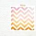 Geometric ombre chevrons print home decor nursery art autumn colours pink and orange - sunset chevrons