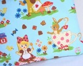 Alice in Wonderland Zippered Pouch -- Blue (Camera / IPod / Cell Phone Case)