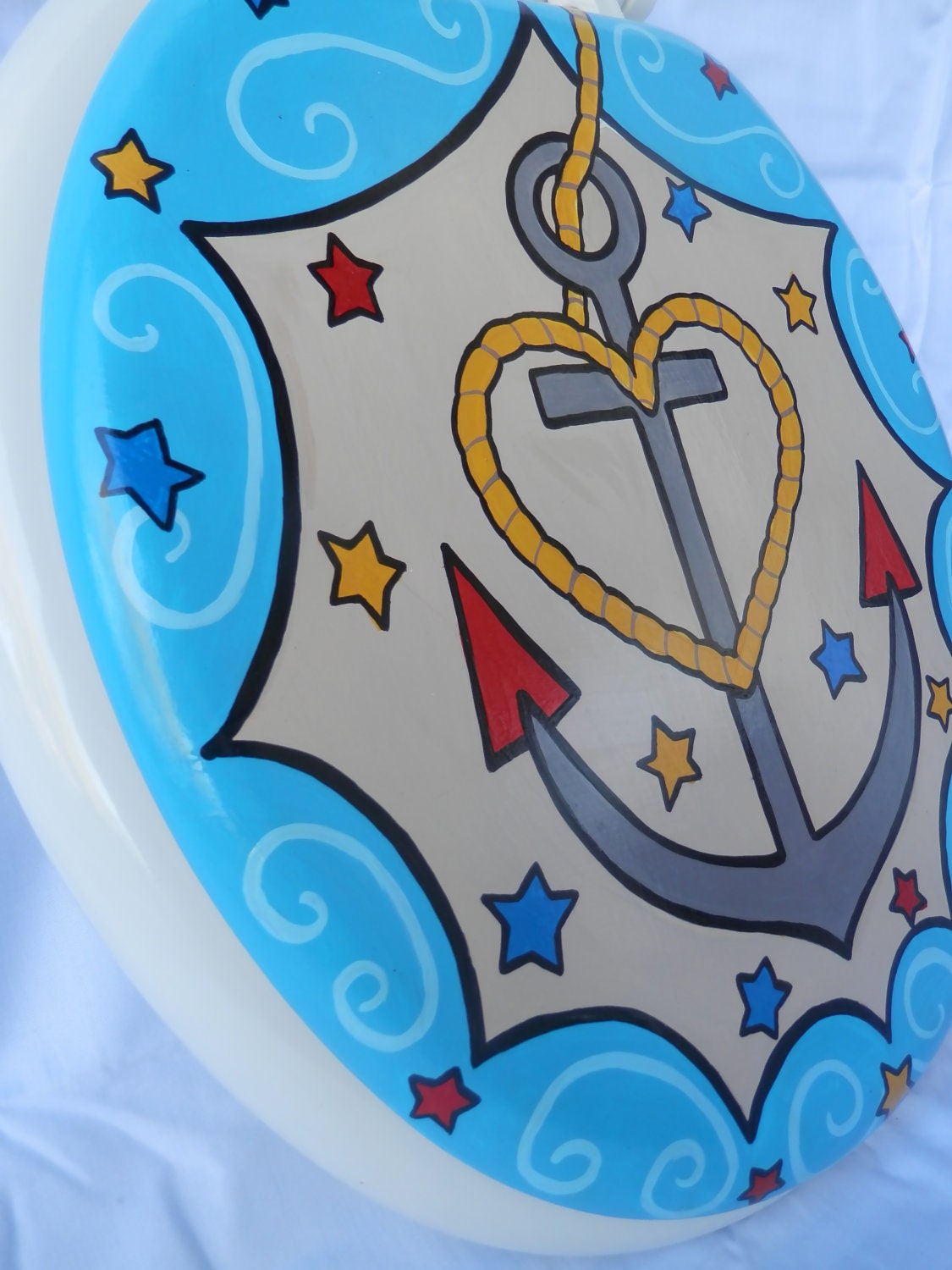 ELONGATED Ahoy Mate Hand Painted Toilet Seat by Debbie Is Adopted