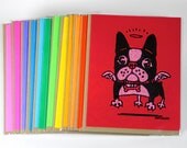 Flying Angel Dog Boston Terrier French Bulldog Gocco Card