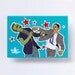 Obama Vs Zombies TEAL 2 by 3 inch Fridge Magnet