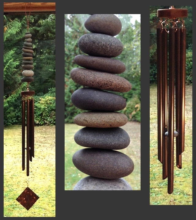 Wind Chime, Beach Stone, Copper, Windchimes, windchime, Natural, Windchimes, Wind Chimes