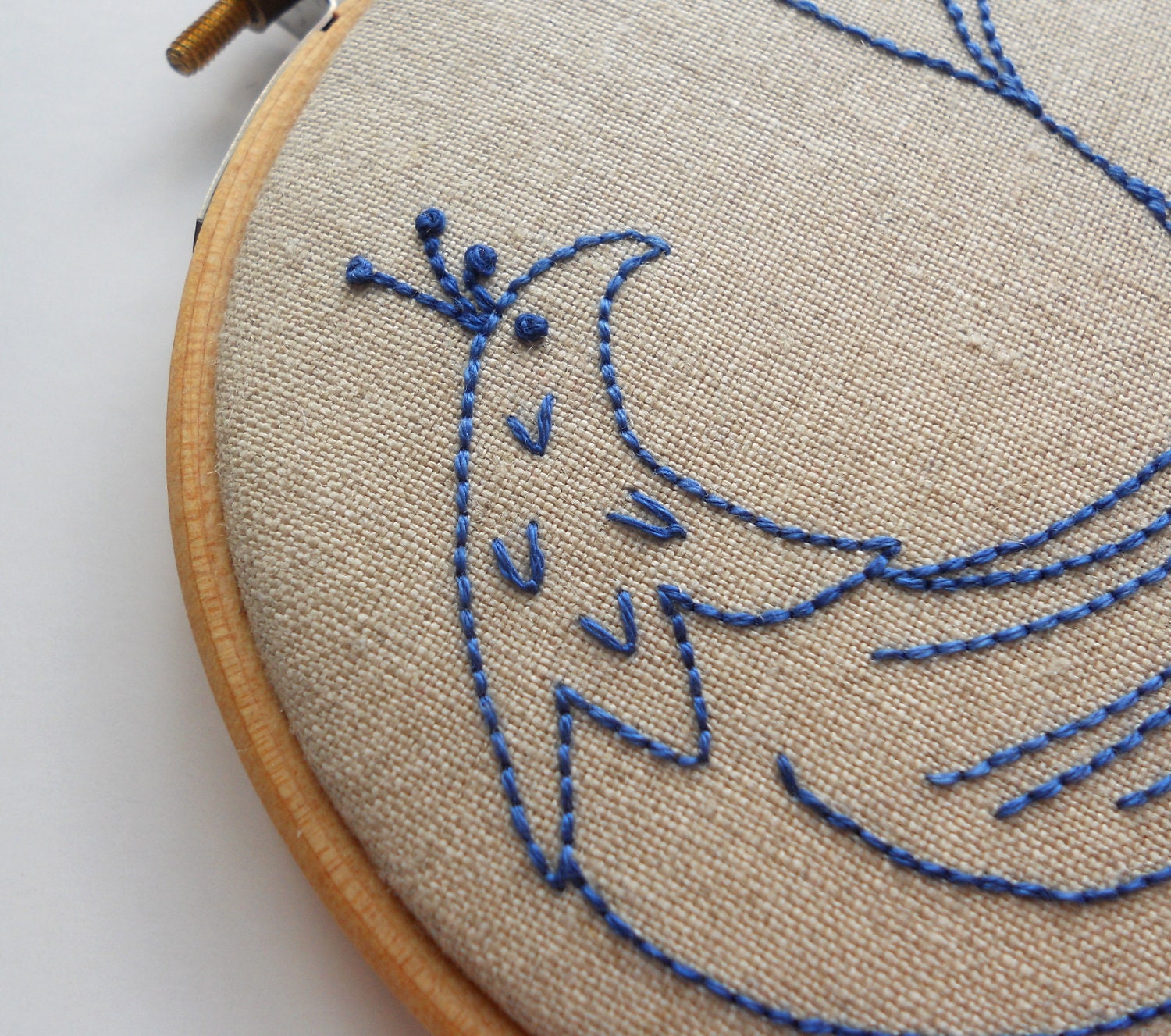 Paradise Bird Hand Embroidered Wall Hoop Art