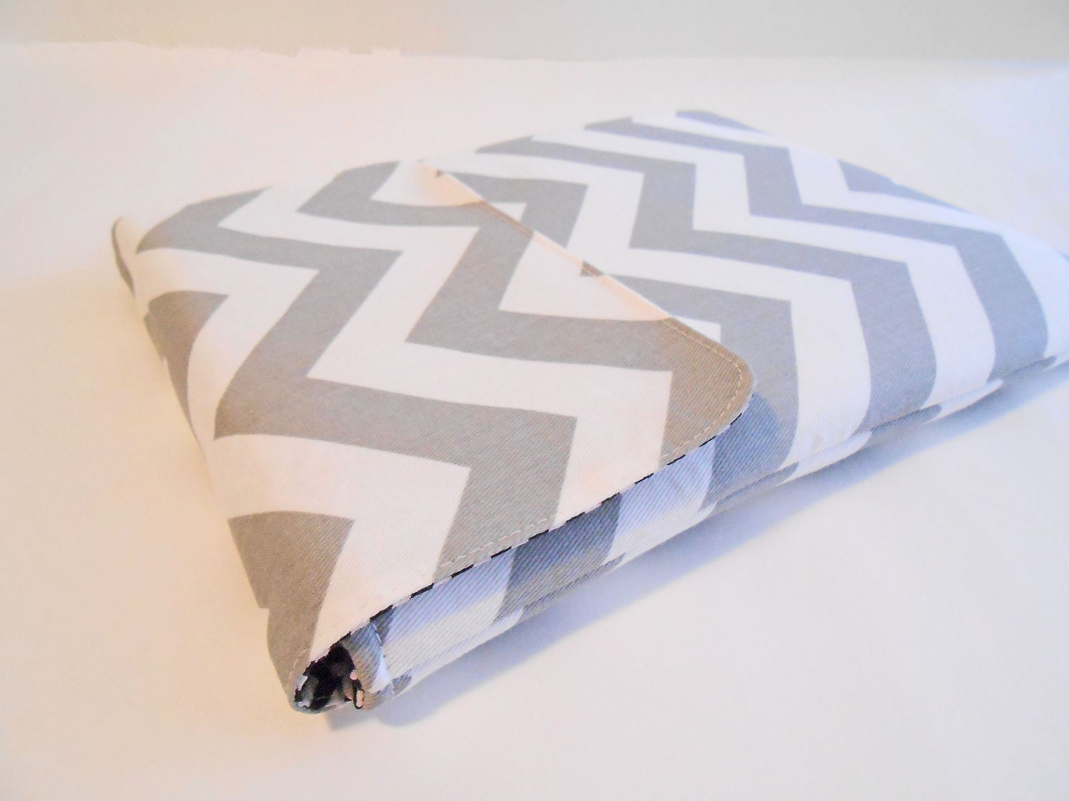 iPad case, iPad cover, iPad sleeve fits 1, 2, 3. Also for tablets and net books -- Grey and white chevron stripe