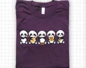 Band o' Pandas American Apparel Eggplant T-shirt