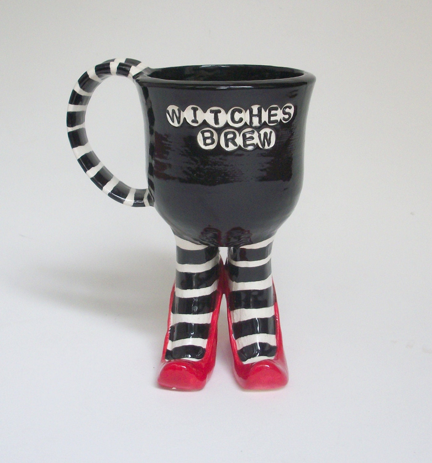 Witches Brew  Sex Pot Mug with Striped Stockings and Heels