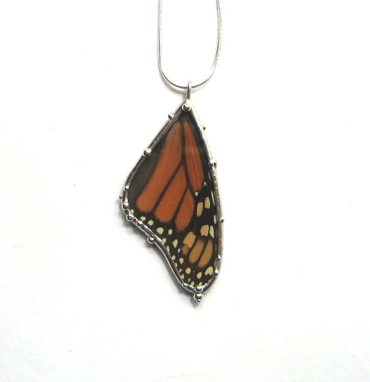 Monarch Butterfly Necklace - Real Butterfly Wing Jewelry