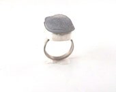 Frost Ring - Sterling Silver and Drusy Size 7 OOAK