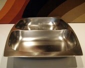 Vintage Danish Mid Century Modern Serving Tray Stainless Steel Home Decor Entertaining Retro Housewares Scandinavian Modern Large