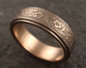 Wedding Band in 14k Rose Gold with Floral Pattern
