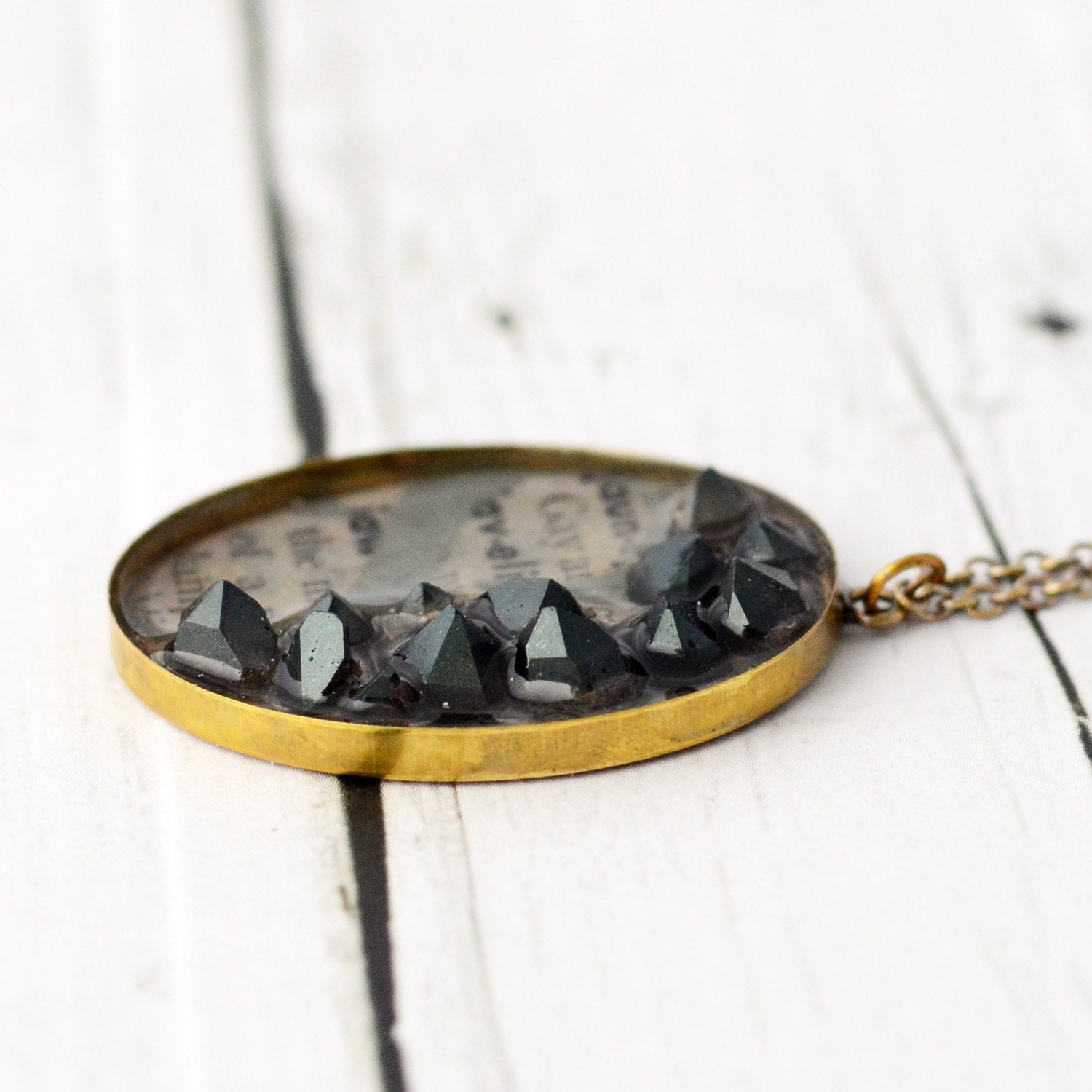 Midnight Blue Faux Terminated Quartz Points Necklace