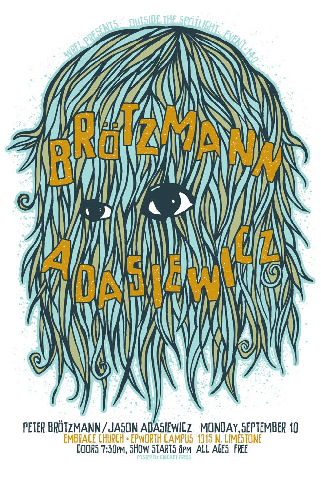 Peter Brotzmann - original screenprinted gigposter