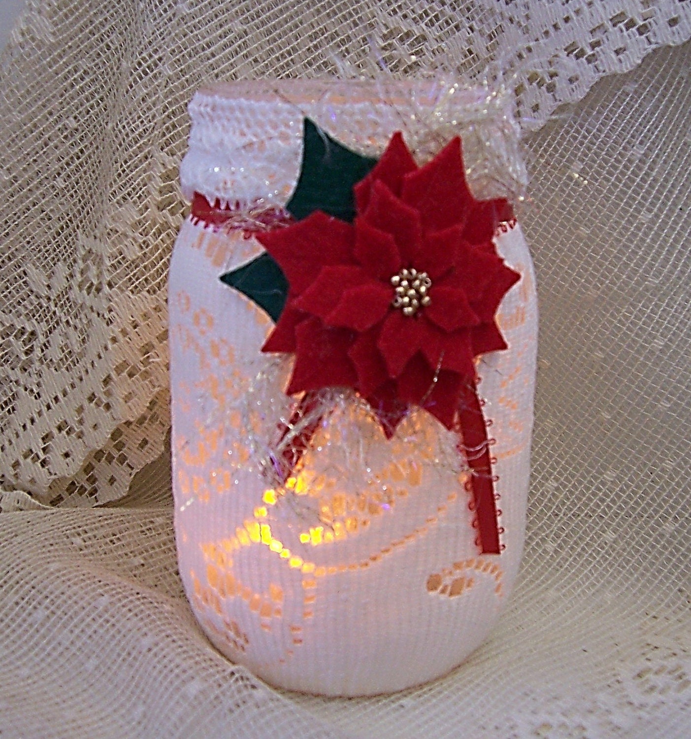 mason jar centerpiece, light, candle holder, table decoration, hostess gift