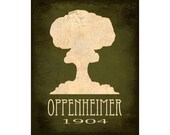 12x18 Science Art Print Oppenheimer Atomic Bomb Mushroom Cloud Explosion Steampunk Rock Star Scientist Geek Nerd Decor Scientific Poster