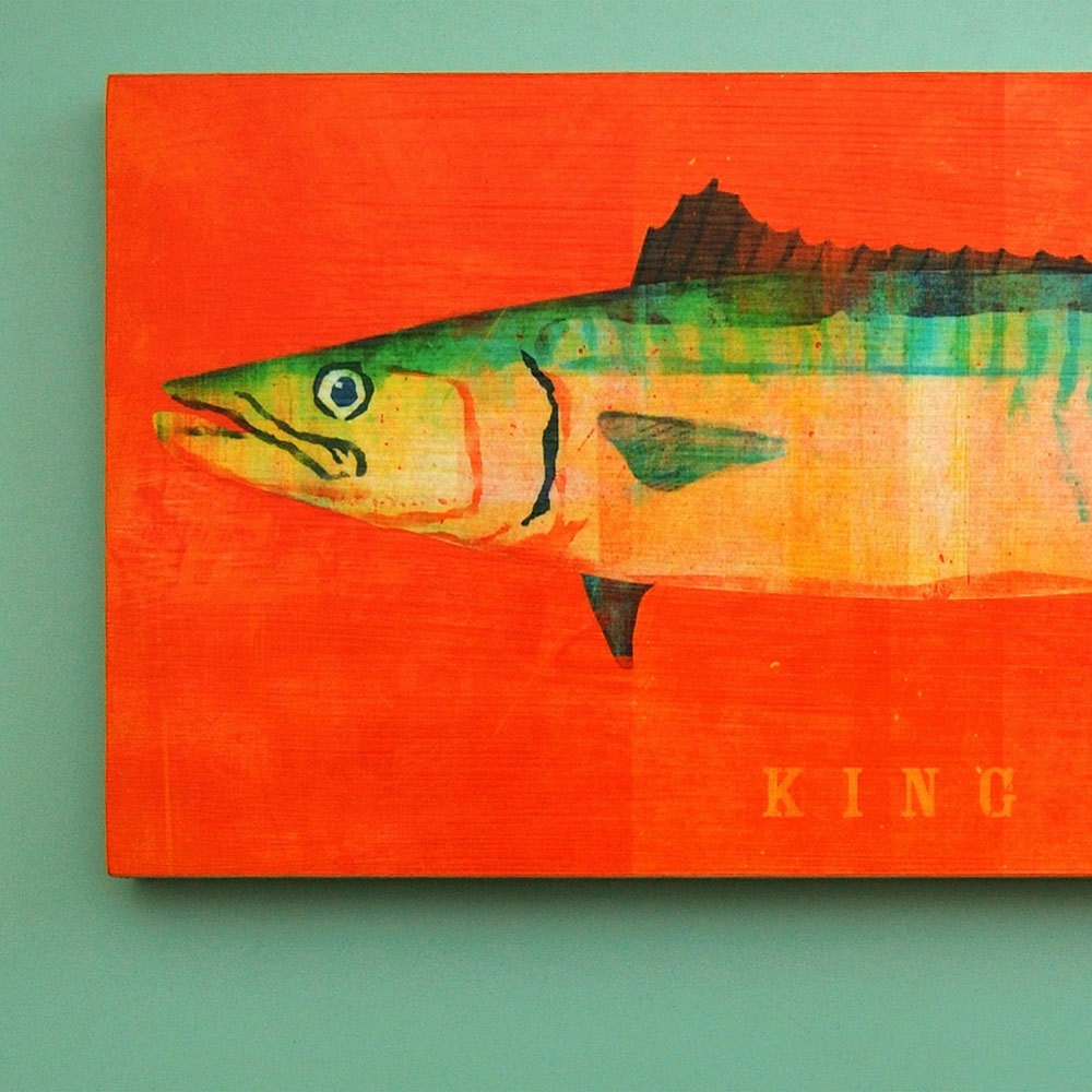 Saltwater Fish Series - The Big One Art Block - Pick the Print - 6.5" x 18"- Beach Home Decor - Wall Art for Men