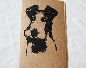 Wire Fox Terrier Terrier Moleskine Journal, Hand Printed Original Design Screen Print, Dog Notebook
