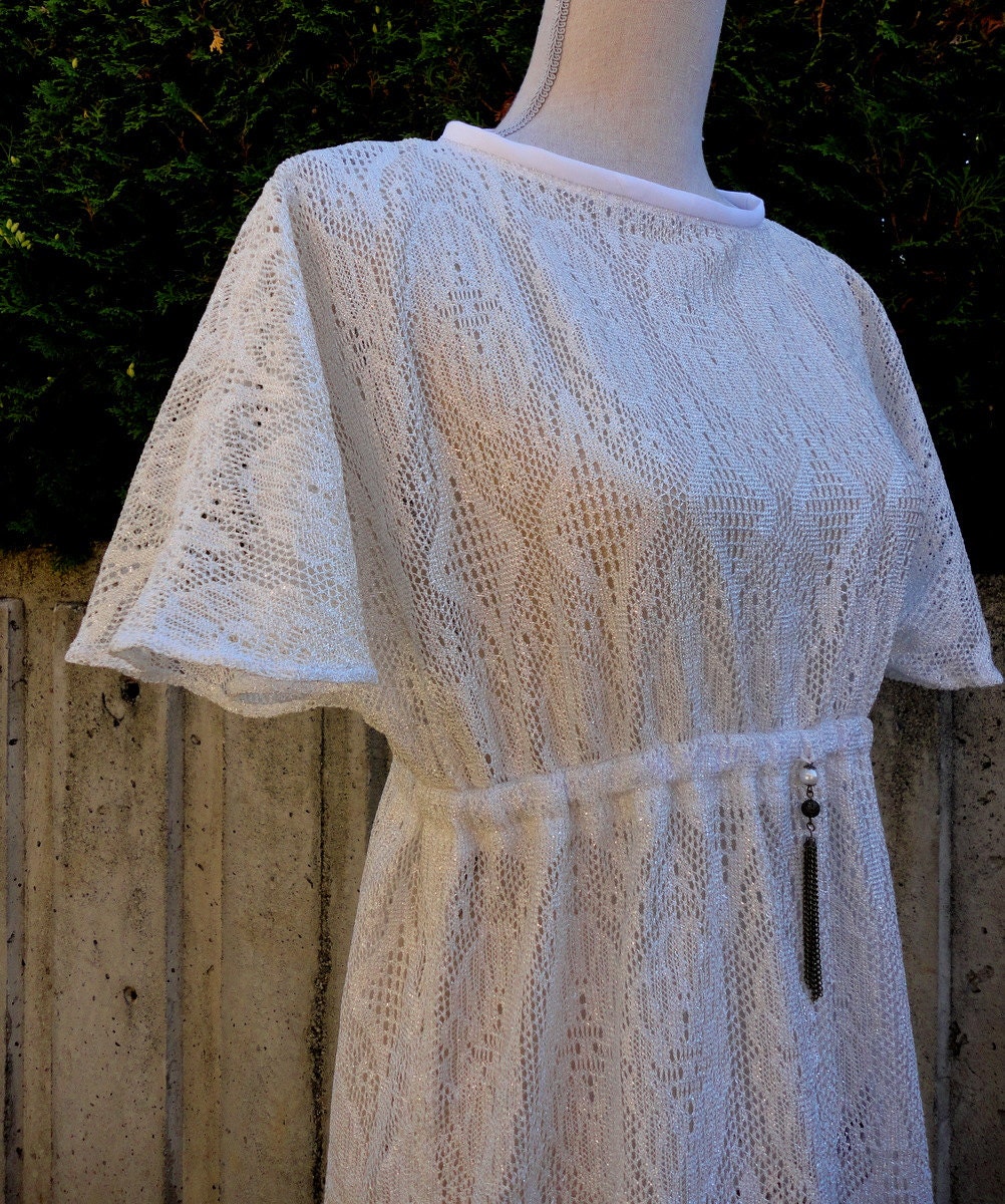 Lace Dress With Beads All Sizes - Custom Only