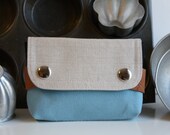 small pouch -  pale blue and  black