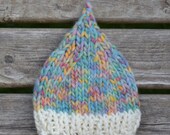 Newborn Baby Girl Boy HaT Photo Prop SPRiNkles ElF PiXIe CaP Unisex BeANiE Ivory Brim Pastel Blue Yellow Mint Wool ToQue ReADY to SHiP