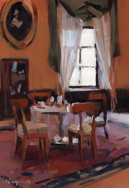 Art Print Interior Tea Time Dining 5x7 on 8x10 - Tea by David Lloyd