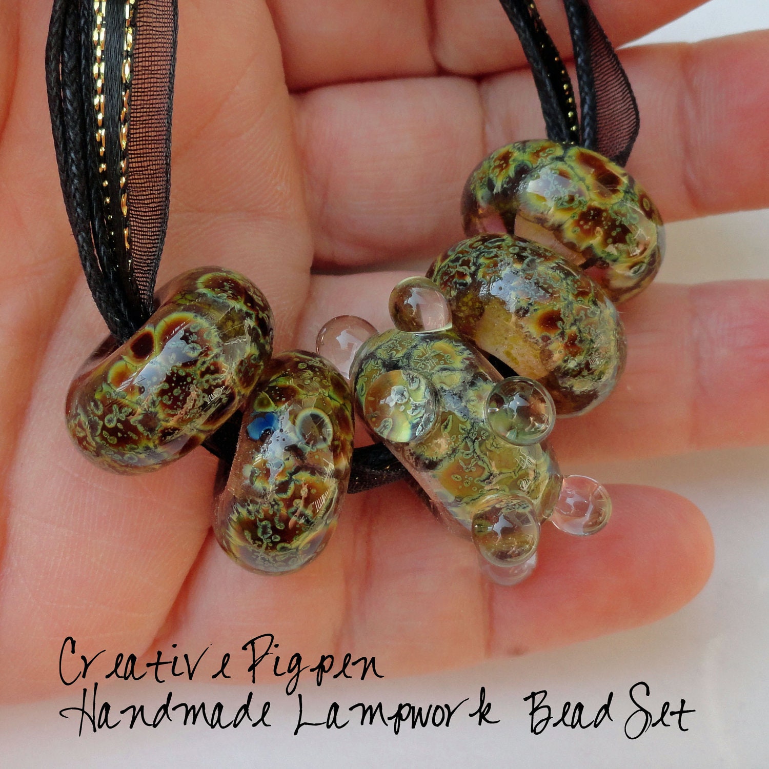 Lampwork Bead Set by Creative Pigpen