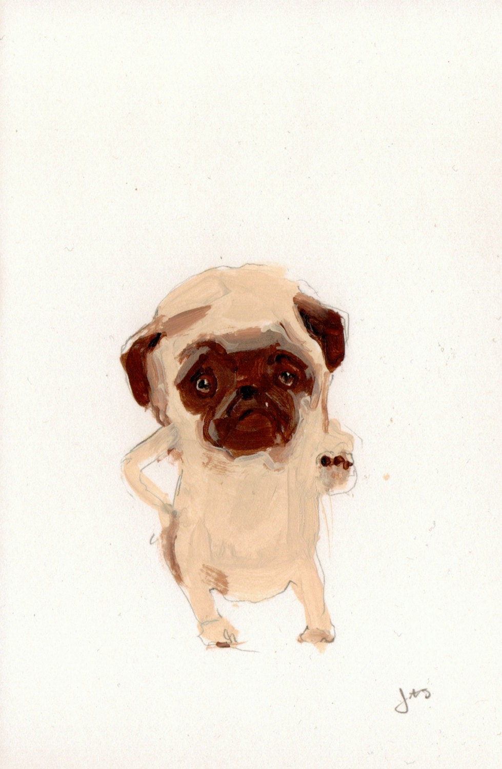 Sassy Mcnopants Original Pug Painting