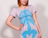 Lilac and Aqua Skeleton Dress MADE TO ORDER
