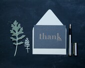 Thank You: Letterpress Flat Card & Envelope (6ct)