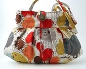 small tote bag -colorful handbag- sexy pleated purse- shoulder bag , italian tapestry
