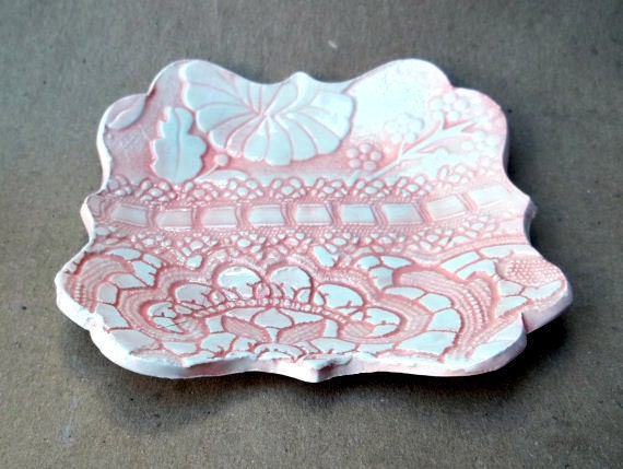 Coral Damask Trinket Bowl