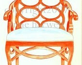 TANGERINE ELKINS CHAIR - Original Painting