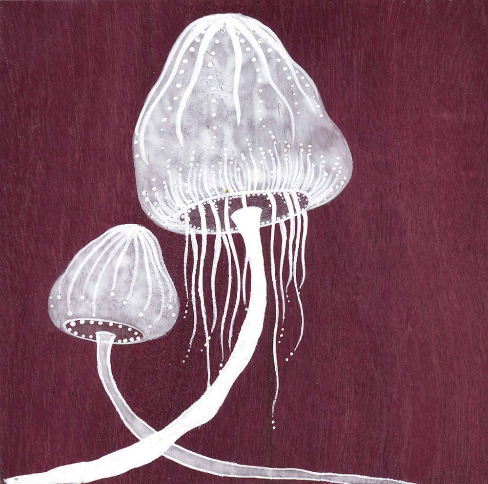 just us two - original painting on Purpleheart wood