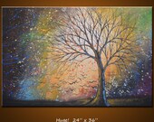 Landscape Original Large Painting Modern Contemporary Trees... 24 x 36 ... by Amy Giacomelli