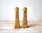 Pickard Salt & Pepper Shakers Gold Encrusted Porcelain