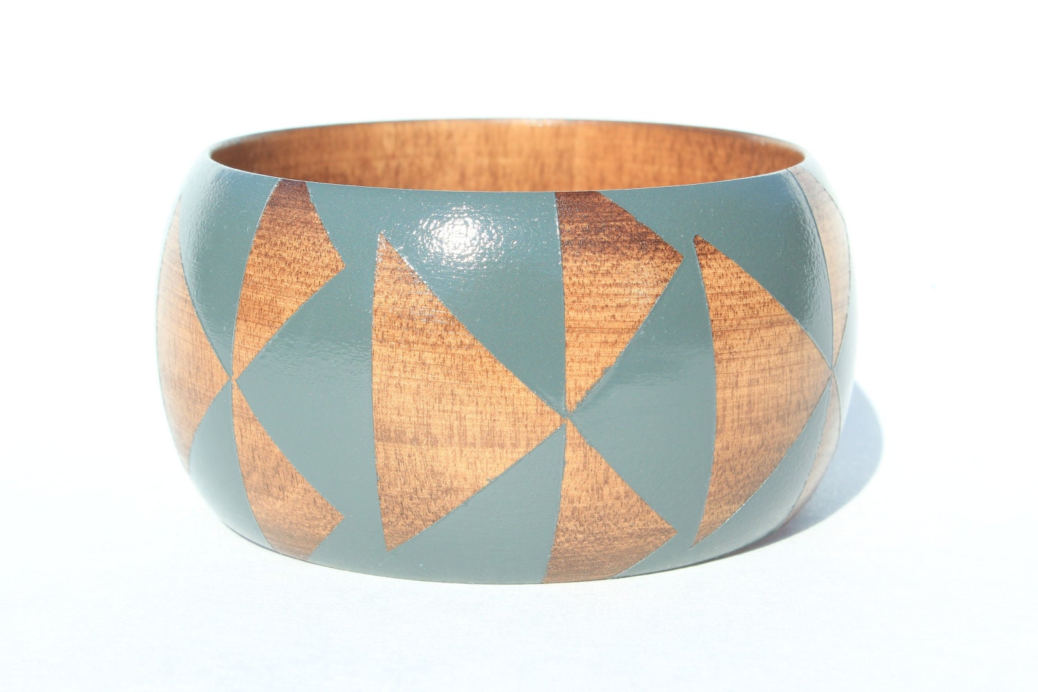 Charcoal Stained Wood Bangle- S-XL