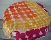 Vintage Echo Scarf Rolled Edges Silk Scarf Autumn Flowers