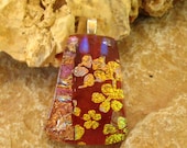 Dichroic Fused Glass Pendant, Dichroic Jewelry, Fused Glass Pendant - Sunset Garden