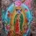 Owl Headed Virgin Mary Goddess Dream Pillow , One of a Kind, Roses and Feather Design,  Real Organic Rose Petals