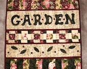 QUILT, Garden Mini Quilt, Applique Wall Hanging, FREE Shipping U.S.