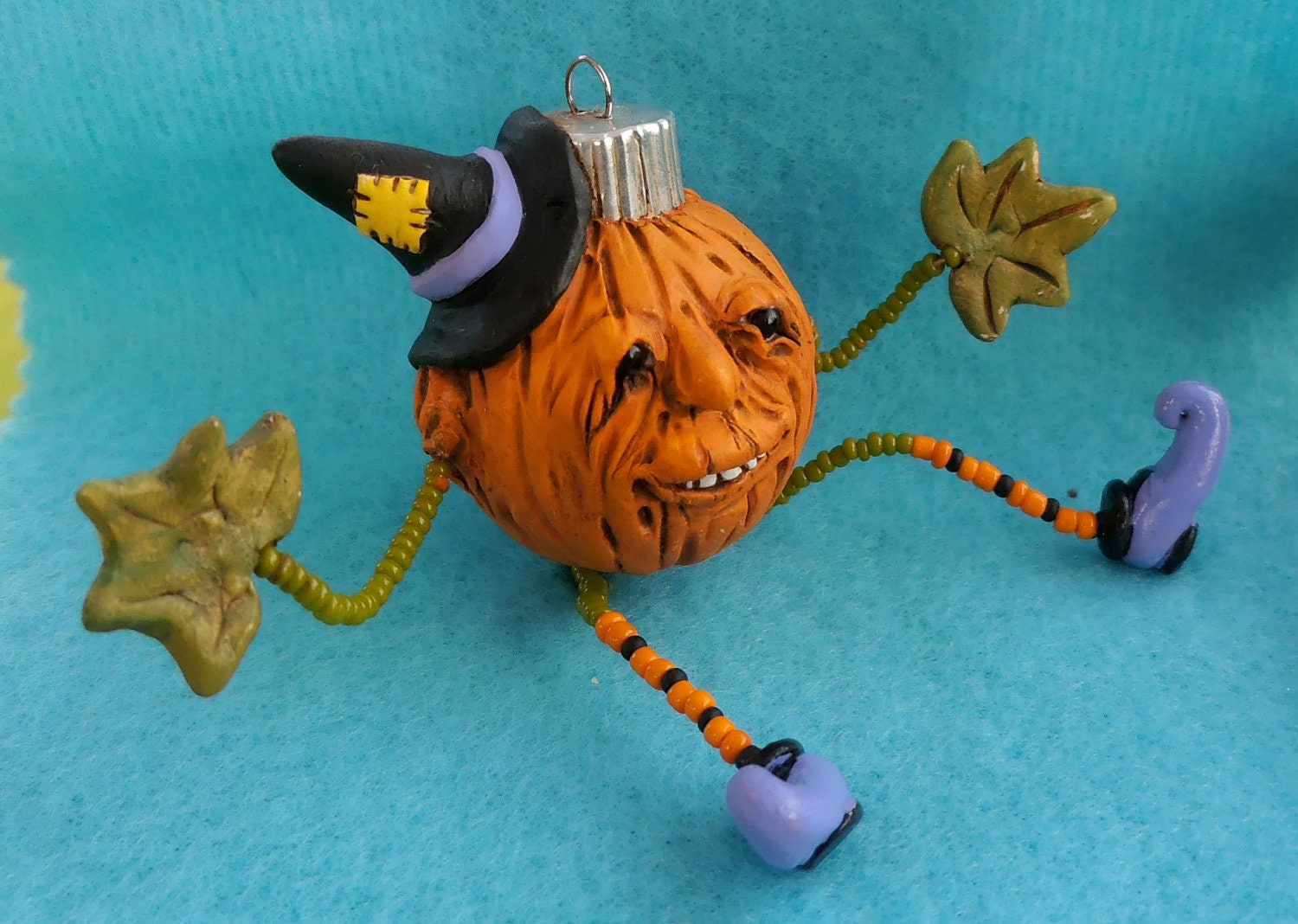 Happy Jack the Pumpkin by darbella designs in Polymer Clay - darbelladesigns
