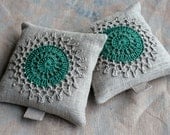 Lavender sachets -- crochet motif -- set of 2