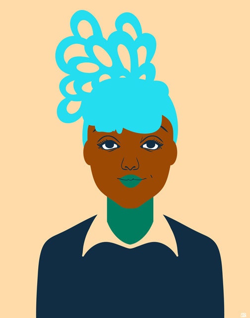 Uniform No. 1- Sonya (Minimalist Portrait -African American), 8X10 Art Print