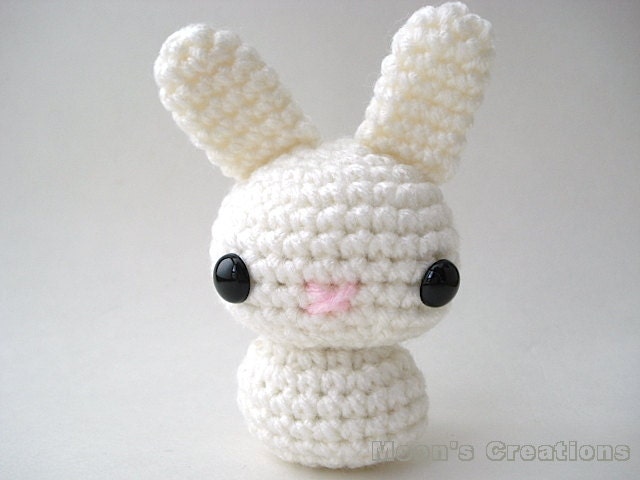 Soft White Moon Bun - Amigurumi Bunny Rabbit Doll