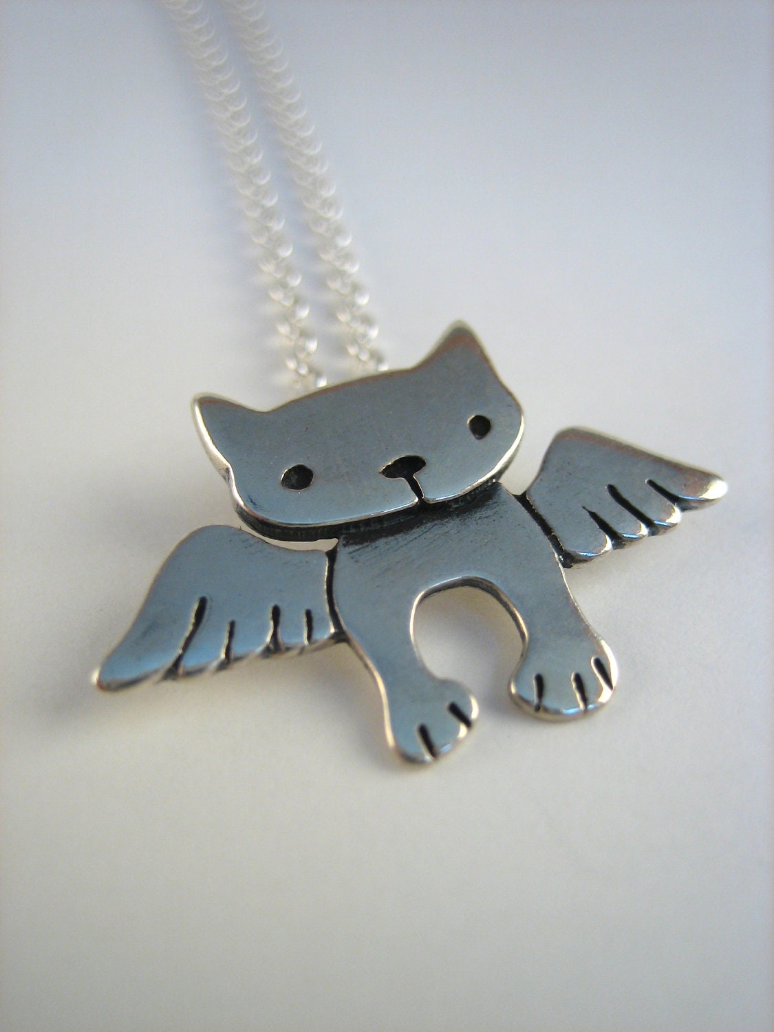 Angel Kitty Necklace by marmar on Etsy